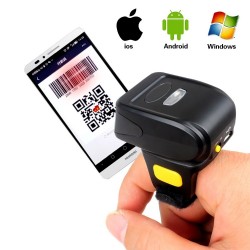 Сканер штрихкодов MJ-R30, 2D считыватель на палец, Bluetooth, USB, черный